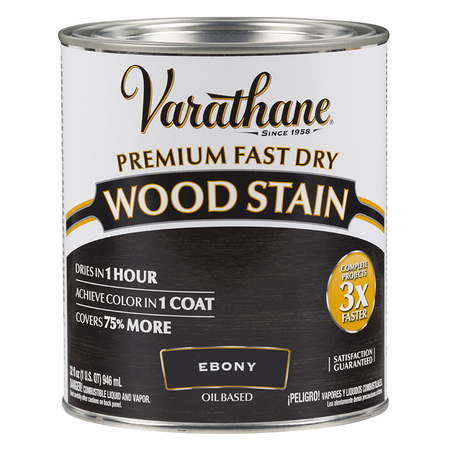 RUST-OLEUM 1 Qt Ebony Varathane Premium Fast Dry Wood Stain 269395